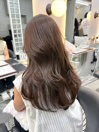 セミロング 韓国ヘア/レイヤー/ 縮毛矯正🫧伊勢のヘアスタイル