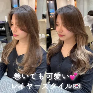 ロング ハッシュカット/韓国 レイヤー/カハナのヘアスタイル