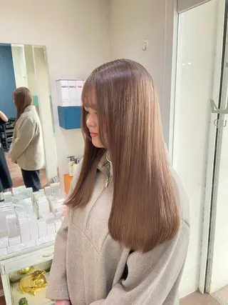 ロング カラー 髪質改善/ストレート /透明感/西川奈穂のヘアスタイル