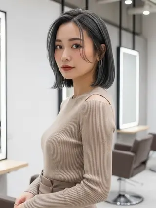 ミディアム 似合わせボブ✖️ 韓国レイヤー✨小関のヘアスタイル