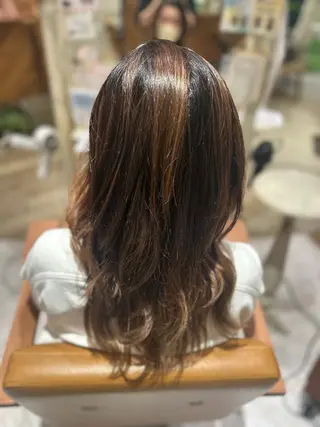 ロング カラー ヘアアレンジ 艶髪白髪染め★ 野口心花のヘアスタイル