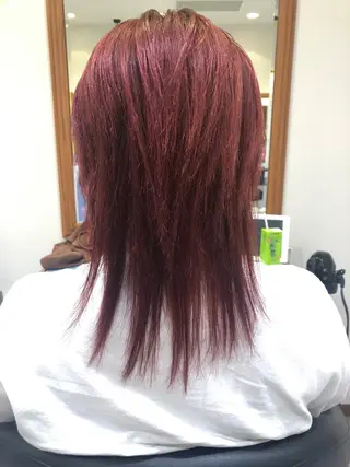 ミディアム カラー 田中 志織のヘアスタイル