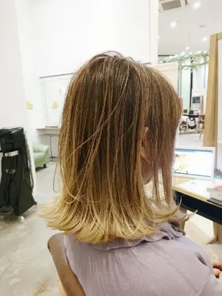 ミディアム カラー youres hair はなれ店所属・髪質改善🌸縮毛矯正 専門家💖後藤のヘアスタイル