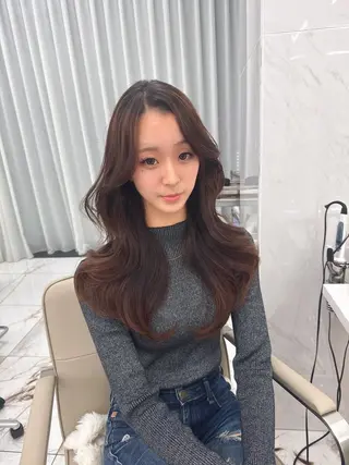 ロング kiti SAKAE所属・福間克徳/顔まわり /レイヤーカットのヘアスタイル