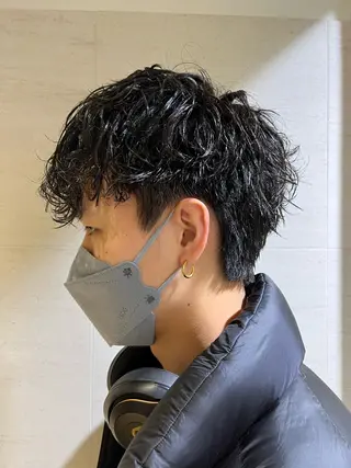 パーマ メンズ 糟谷 慈英のヘアスタイル
