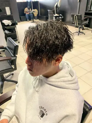 ミディアム メンズパーマ/難波/ 心斎橋　室園亮佑のヘアスタイル