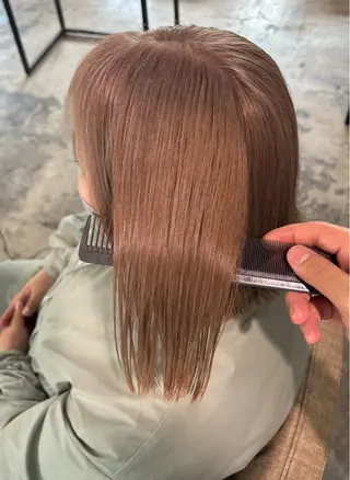 ミディアム 最新ケアカラー 髪質改善YUTOのヘアスタイル