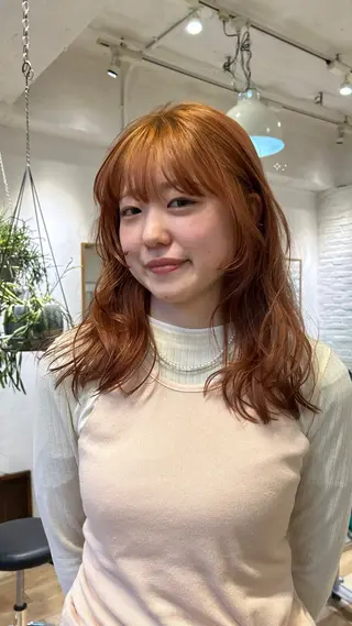 ミディアム カラー じゅわっと暖色カラー 🍊Moemiのヘアスタイル