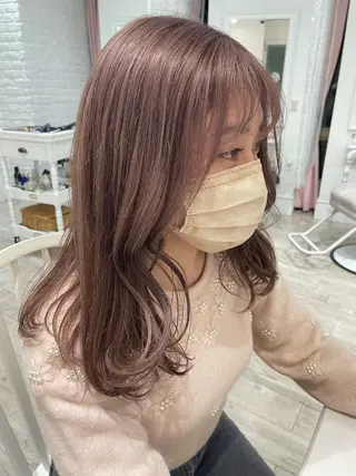 セミロング カラー miyu /大阪美容室のヘアスタイル