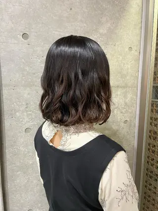 ミディアム パーマ ロングパーマ木村 ボブパーマのヘアスタイル