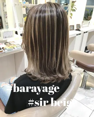 ミディアム カラー 山崎俊輔/髪質改善 /バレイヤージュのヘアスタイル