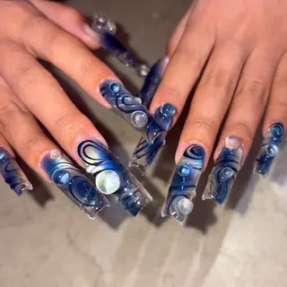 ネイル PINS16所属・くれは🩵💙 PINS16のネイルデザイン