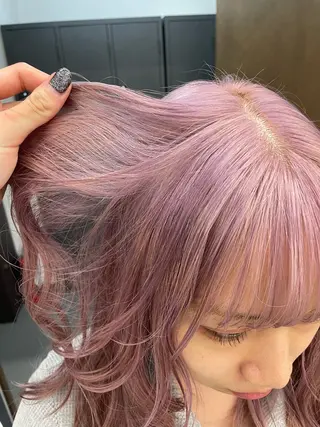 ミディアム カラー カットモデル/ ハイトーン/ゆうあのヘアスタイル