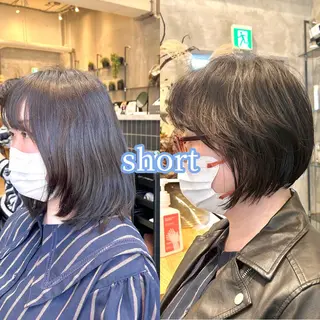 ショート ボブ・レイヤー 田中 励也のヘアスタイル