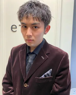 パーマ ヘアアレンジ メンズ 志賀 あずみのヘアスタイル