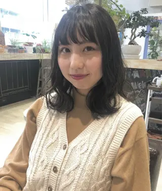 ミディアム カラー nakahara madokaのヘアスタイル