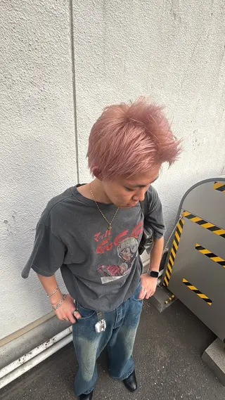 カラー メンズ ️🩵RINKA/ ハイトーンカラー🩵のヘアスタイル