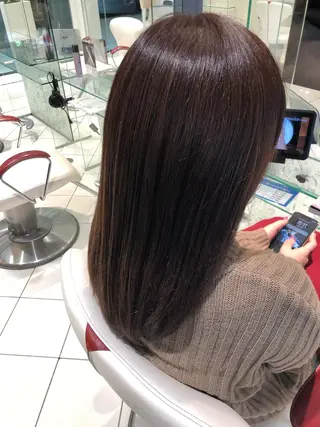 セミロング カラー ✨髪質改善ストレート ×ミニボブ✨萩原　翼のヘアスタイル