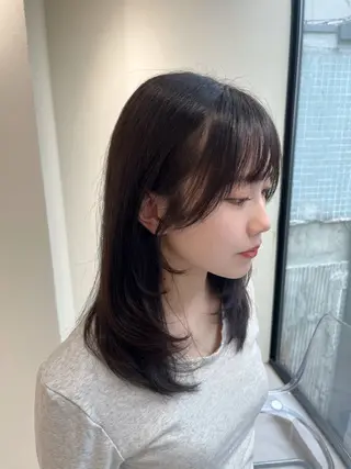 ミディアム 顔周りカット🍑 Zina難波 Akiのヘアスタイル