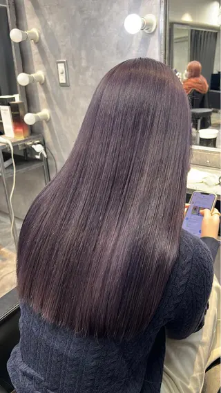 セミロング カラー mimiiy梅田 中崎町ハイトーンのヘアスタイル