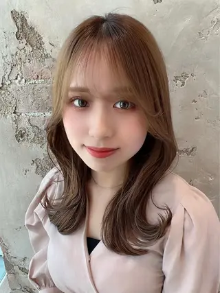 セミロング カラー 🧡くびれヘア/前髪 顔周り🧡久原結衣のヘアスタイル