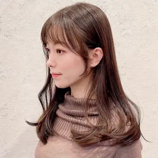 セミロング 🌹ハッシュカット、 レイヤー韓国ヘア🌹のヘアスタイル