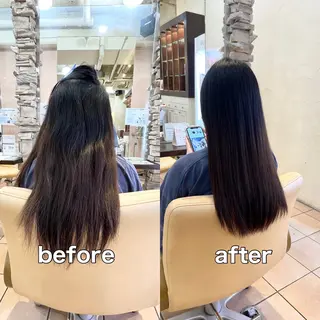 ロング パーマ 地毛風ストレート ⚡️下ノ村柊斗⚡️のヘアスタイル