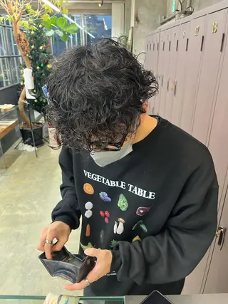 パーマ メンズ ナガノリノ /ボブ/ ベージュ/暖色のヘアスタイル