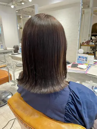 セミロング カラー 【韓国ヘア×透明感 カラー】笹谷 莉未のヘアスタイル