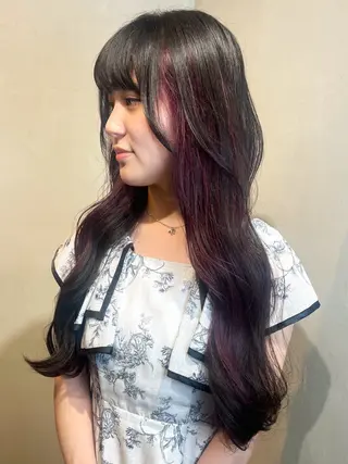 ロング カラー Aya/四条烏丸/ インナーカラーのヘアスタイル