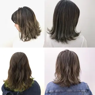 ミディアム カラー ブリーチカラー/ 岩破瑞希のヘアスタイル
