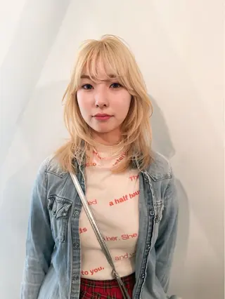 セミロング カラー ウルフ/似合わせ レイヤー/RIHOのヘアスタイル