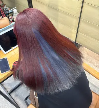 セミロング カラー ヒマワリ/ 艶カラー/髪質改善のヘアスタイル