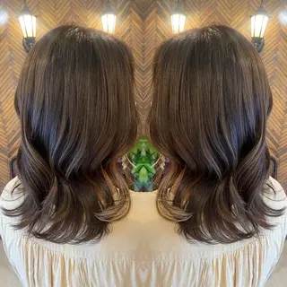 ミディアム カラー tocca 💜石田愛結💜のヘアスタイル