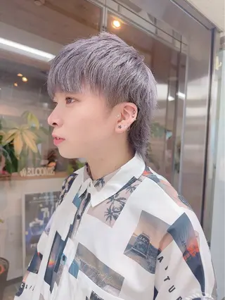 カラー メンズ 髪質改善&ストレート ‪✂︎‬鈴木青樹のヘアスタイル