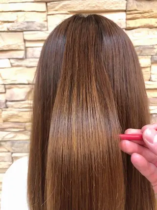 ミディアム 福岡縮毛矯正✨️ ストレート 向井和輝のヘアスタイル