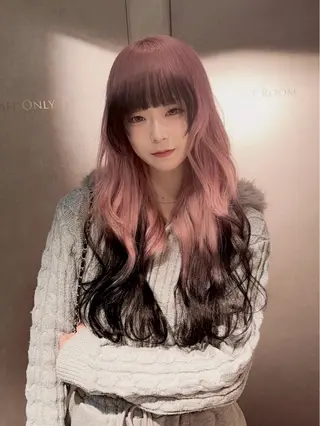 カラー Nuit 新宿所属・エクステ×ブリーチ× レイヤー🌟Kのヘアスタイル