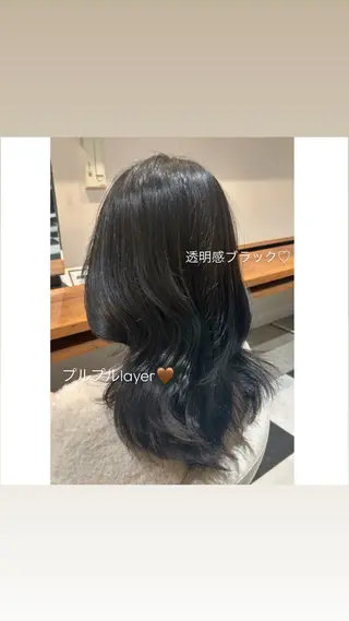 ミディアム レイヤー🎀透明感| ツヤ|ワンホンのヘアスタイル