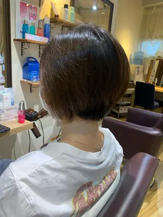 ショート カラー パーマ ヘアアレンジ メンズ キッズ ORGA所属・飯塚 朋代のヘアスタイル
