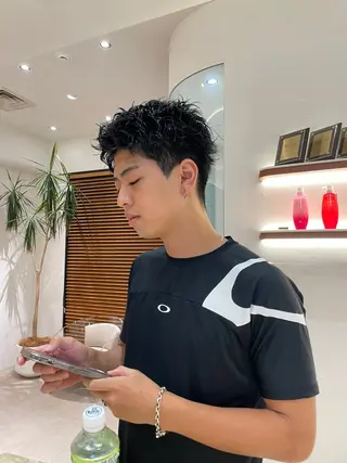 ショート パーマ メンズ heavenly by HAVANA新宿所属・メンズショート/ピン パーマ/新宿/フウガのヘアスタイル