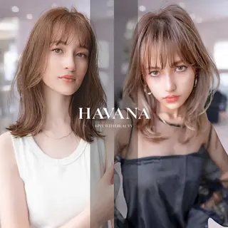 ミディアム カラー ill havana 【レイヤー/韓国】のヘアスタイル