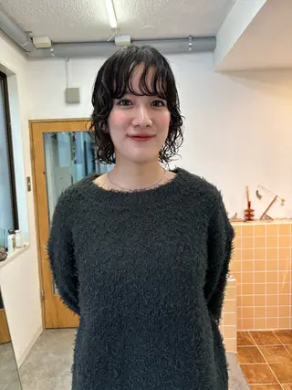 ミディアム パーマ sakura🌸 レイヤー/韓国ヘアのヘアスタイル