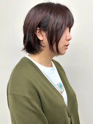 ミディアム パーマ 小顔ボブ/お悩み解決 /ボブパーマ/とういのヘアスタイル