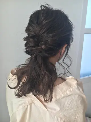 セミロング カラー ヘアアレンジ 榎園 由美のヘアスタイル