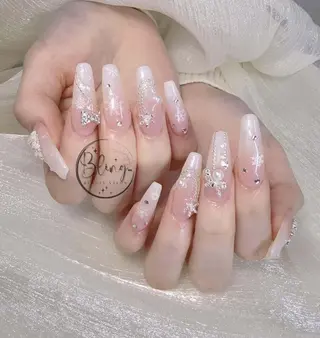 ロング パーマ 波 なみのネイルデザイン