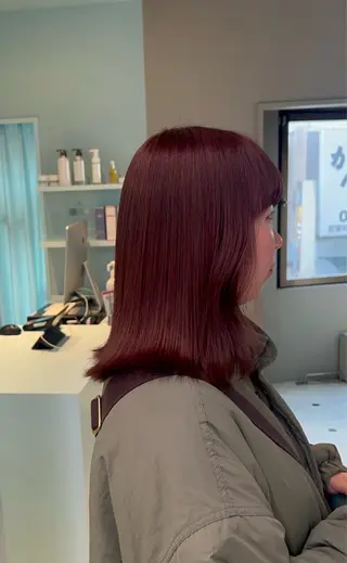 ミディアム カラー 🍒♡艶髪暖色カラー saaya♡🍒のヘアスタイル