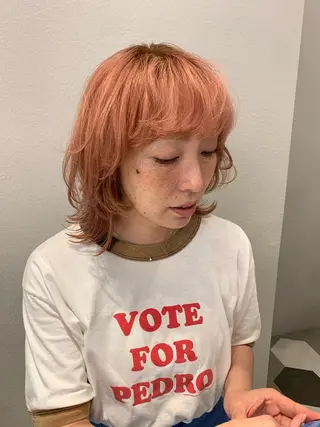 ショート カラー ブリーチ/アレンジ 天満/chihiroのヘアスタイル