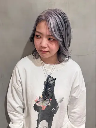 ミディアム カラー 顔まわり/暖色 可愛い特化🎀ゆうなのヘアスタイル