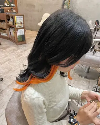 セミロング 【ピンク/韓国ヘア/ ヘアセット】亜海のヘアスタイル