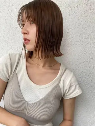 ショート カラー 透明感カラー🤎 中川智帆のヘアスタイル